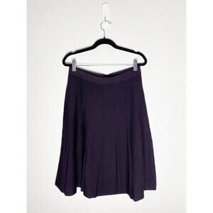 Vintage St. John Collection By Marie Gray Womens Bell Skirt Pleats Stretch Knit